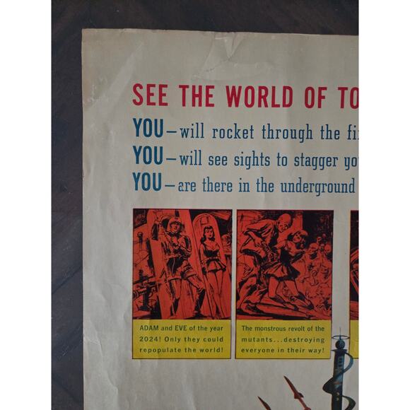 Vintage 1959 NSS Half-Sheet Poster “Beyond the Time Barrier” 59/247 AIP Sci-Fi - Picture 2 of 10